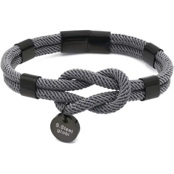 Paracord Rope Bracelet Mens Womens Nautical Cuff Magnetic Clasp Unisex - Picture 8 of 8